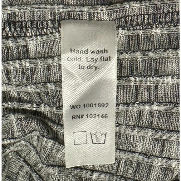 Michael Stars Duster Cardigan Midi Wrap Dress 2X Button Front Ribbed Black Gray - Picture 8 of 8